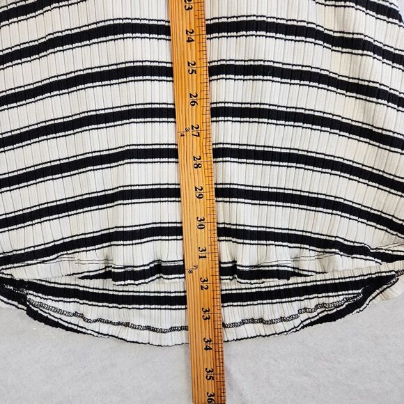 Volcom Mini Dress Womens M Black White Stone Stripe Open Back Stretch Summer - Picture 10 of 16